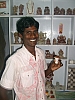 Stone Carver with his marble apple core