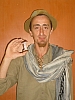 Stone Carver with his marble apple core