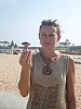 Pascale with her marble apple core